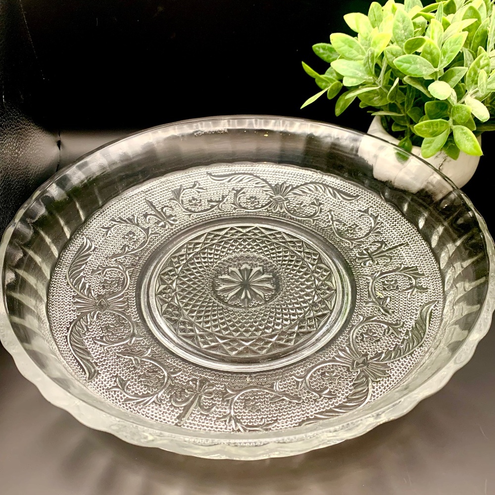 Vintage EAPG Duncan Miller Sandwich Glass 12" Clear Platter